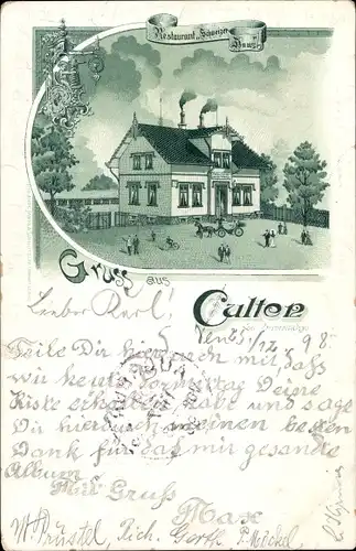 Litho Culten Neukirchen Pleiße Sachsen, Restaurant Schweizerhaus