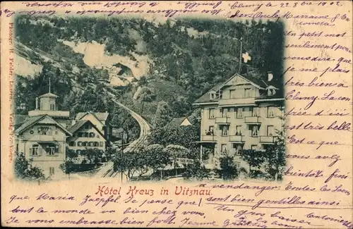 Ak Vitznau Kanton Luzern, Hotel Kreuz