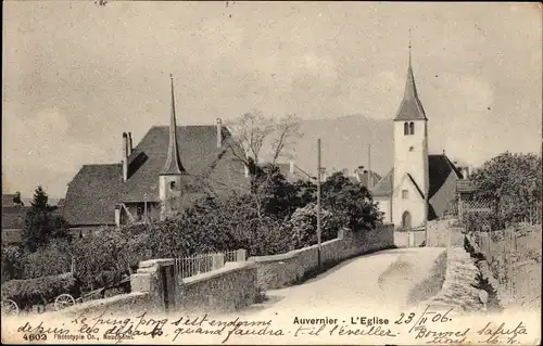 Ak Auvernier Kanton Neuenburg, Kirche