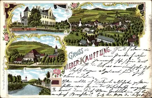 Litho Wojcieszów Nieder Kauffung an der Katzbach Niederschlesien, Stadtansichten