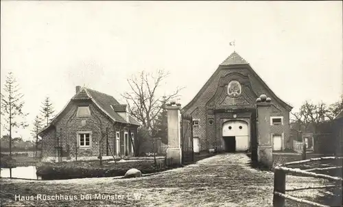 Ak Nienberge Münster in Westfalen, Haus Rüschhaus, Teich