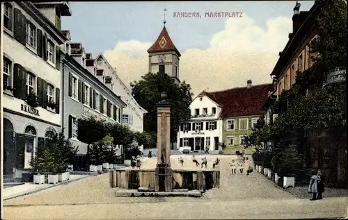 Ak Kandern im Schwarzwald Baden, Marktplatz