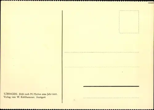 Künstler Ak Merian, Tübingen am Neckar, Gesamtansicht