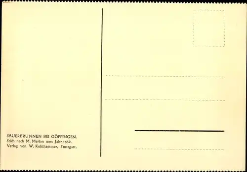Künstler Ak Merian, Sauerbrunnen Göppingen in Württemberg, Teilansicht