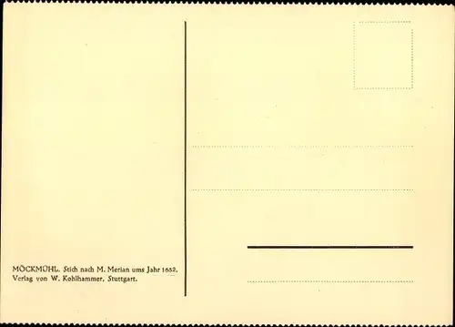 Künstler Ak Merian, Möckmühl in Württemberg, Gesamtansicht