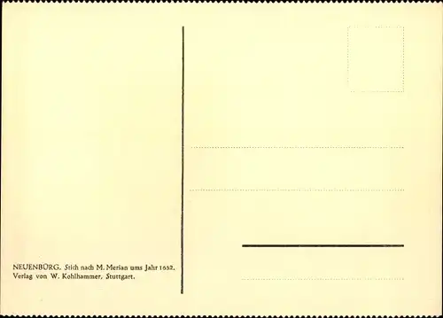 Künstler Ak Merian, Neuenburg am Rhein Baden, Panorama ums Jahr 1652