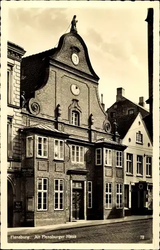 Ak Flensburg in Schleswig Holstein, Altflensburger Haus, Straßenseite