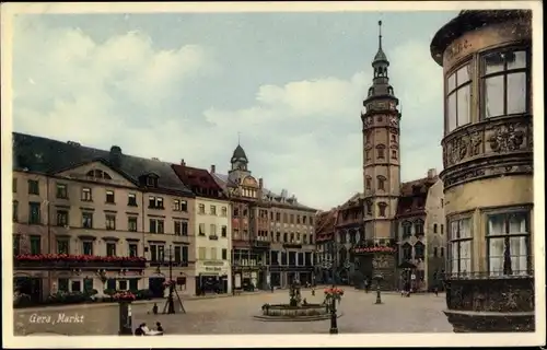 Ak Gera in Thüringen, Markt, Rathaus