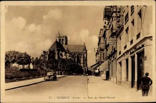 Ak Soissons Aisne, Rue du Mont-Revers