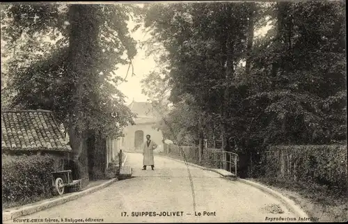 Ak Suippes Marne, Jolivet, Le Pont