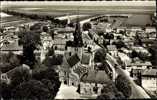 Ak Suippes Marne, La Mairie, l'Eglise, Le Cimetiere Militaire