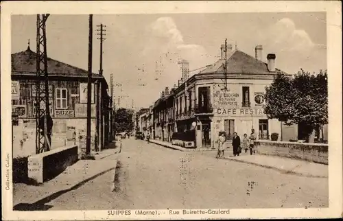 Ak Suippes Marne, Rue Buirette-Gaulard