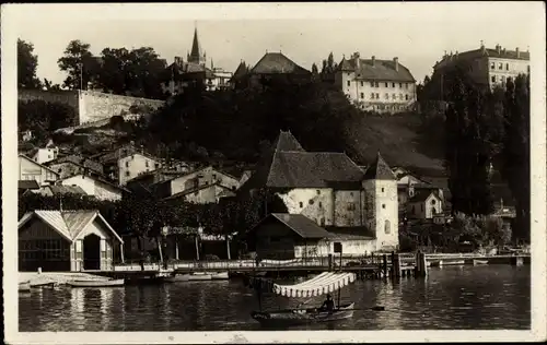 Ak Thonon les Bains Haute Savoie, Blick vom Jetee aus