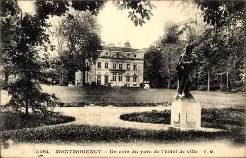 Ak Montmorency Val d'Oise, Parc de l'Hotel de Ville