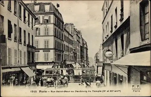 Ak Paris XI., Rue Saint Maur in Faubourg du Temple