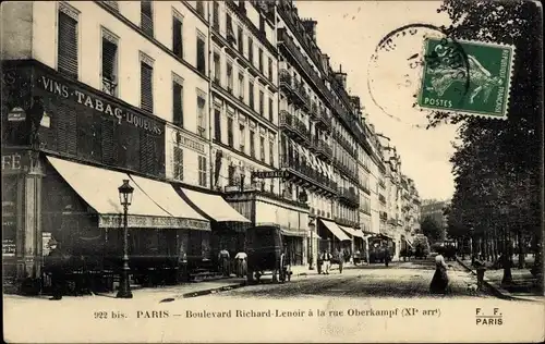 Ak Paris XI., Boulevard Richard Lenoir bis Rue Oberkampf