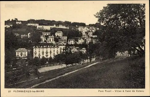 Ak Plombières les Bains Lothringen Vogesen, Parc Tivoli, Villen am Hang