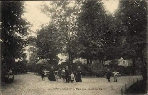 Ak Choisy le Roi Val de Marne, Un rond-point du Parc