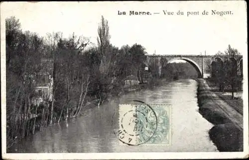 Ak Nogent sur Marne Val de Marne, Blick auf die Nogent-Brücke