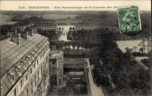 Ak Vincennes Val de Marne, Panoramablick auf die Kaserne