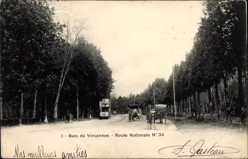 Ak Paris XII Bois de Vincennes, Nationalstraße