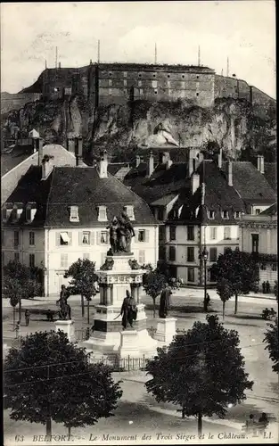 Ak Belfort Beffert Beffort Territoire de Belfort, Monument des 3 Sieges, Chateau