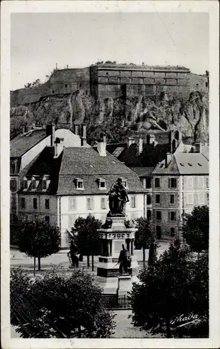 Ak Belfort Beffert Beffort Territoire de Belfort, Monument des 3 Sieges, Chateau, Lion