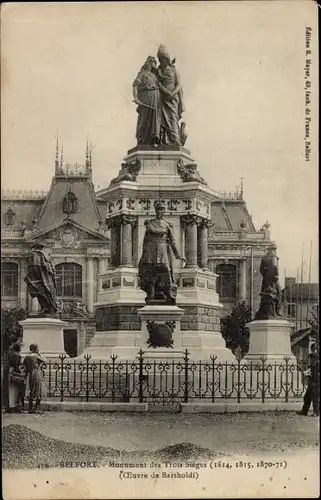 Ak Belfort Beffert Beffort Territoire de Belfort, Monument des 3 Sieges