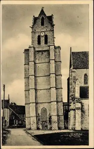 Ak Etampes Essonne, Kirche Saint Martin, Tour penchee