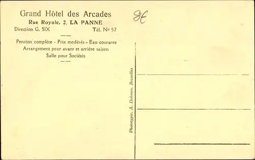 Ak La Panne De Panne Westflandern, Grand Hotel des Arcades