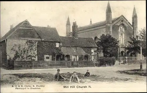 Ak Mill Hill Barnet London England, Kirche