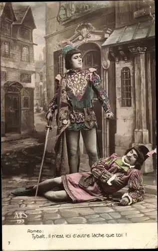 Ak Theaterszene, Schauspieler, Romeo, Ritter