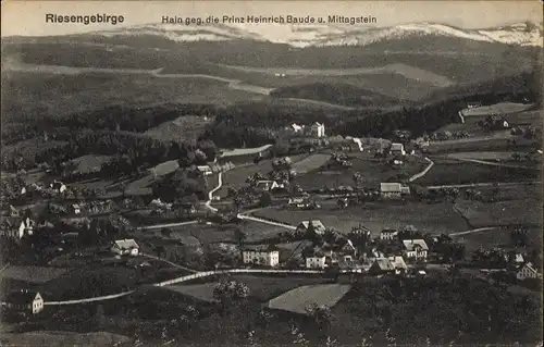 Ak Karpacz Krummhübel Riesengebirge Schlesien, Hain gegen die Prinz Heinrich Baude, Mittagstein