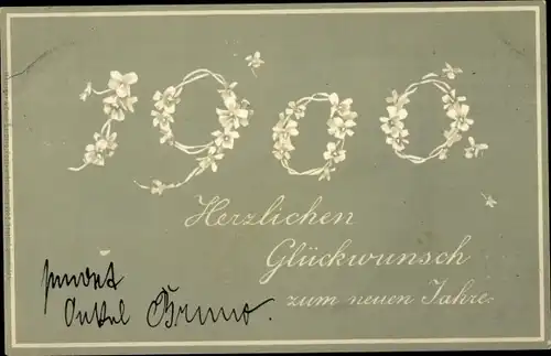 Ak Glückwunsch Neujahr, Jahrestag 1900