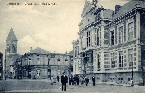 Ak Jemappes Wallonie Hennegau, Grande Place, Rathaus