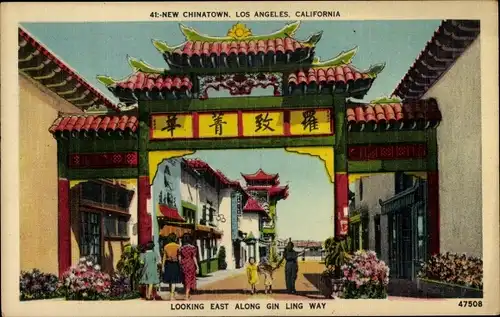 Ak Los Angeles Kalifornien USA, New Chinatown