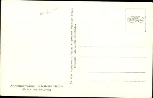 Ak Wüstensachsen Ehrenberg in der Rhön, Ortsansicht mit Schafberg