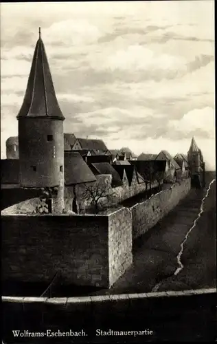 Ak Wolframs-Eschenbach in Bayern, Stadtmauer, Turm
