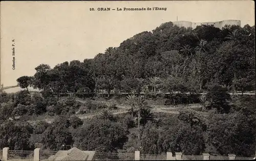 Ak Oran Algerien, La Promenade de l’Étang