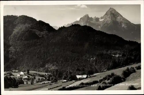 Ak Ettenberg Marktschellenberg in Oberbayern, Teilansicht, Blick auf Watzmann