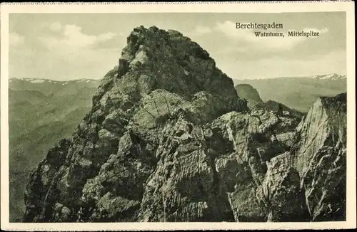 Ak Berchtesgaden in Oberbayern, Watzmann, Mittelspitze