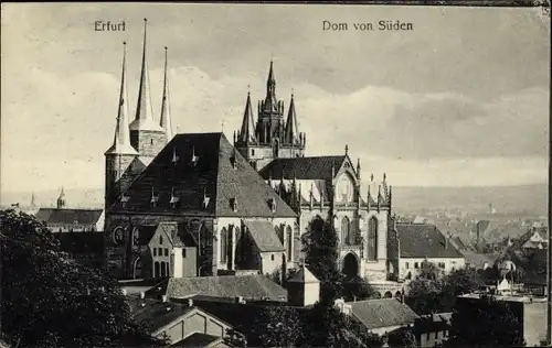 Ak Erfurt in Thüringen, Dom von Süden, Severikirche