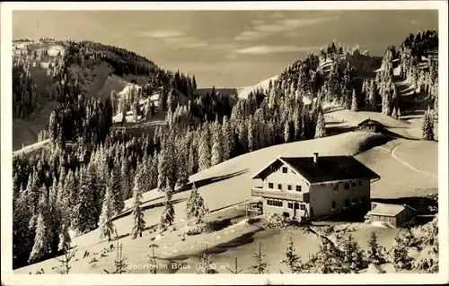 Ak Nesselwang im Allgäu, Sportheim Böck, Winter