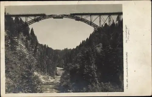 Ak Echelsbach Bad Bayersoien, Bau der Ammerhochbrücke