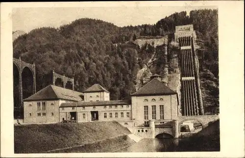 Ak Kochel am See Oberbayern, Walchenseewerk, Wasserkraftwerk gegen Süden