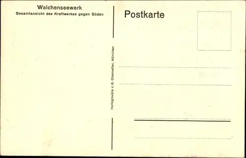 Ak Kochel am See Oberbayern, Walchenseewerk, Wasserkraftwerk gegen Süden