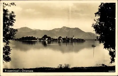 Ak Fraueninsel Chiemsee Oberbayern, Panoramablick