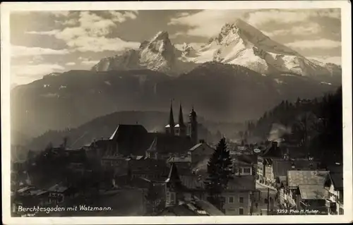 Ak Berchtesgaden in Oberbayern, Teilansicht, Watzmann