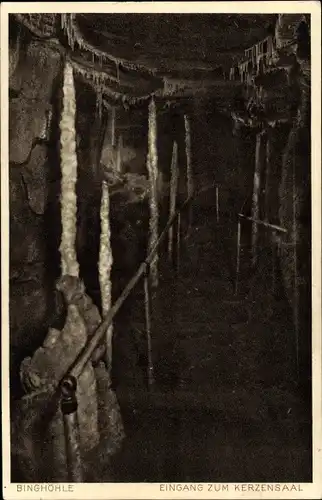 Ak Streitberg Wiesenttal Fränkische Schweiz, Binghöhle, Eingang zum Kerzensaal