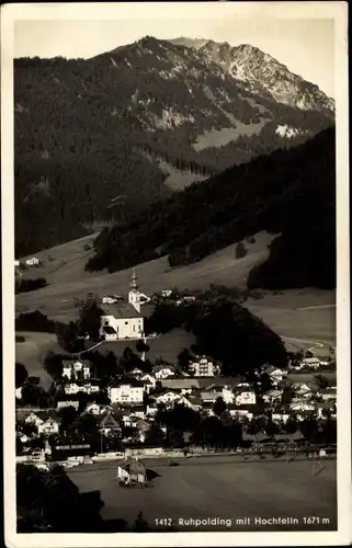 Ak Ruhpolding in Oberbayern, Teilansicht, Hochfelln